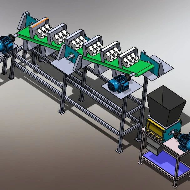 【工程机械】shredder machine切碎机3D数模图纸 Solidworks设计