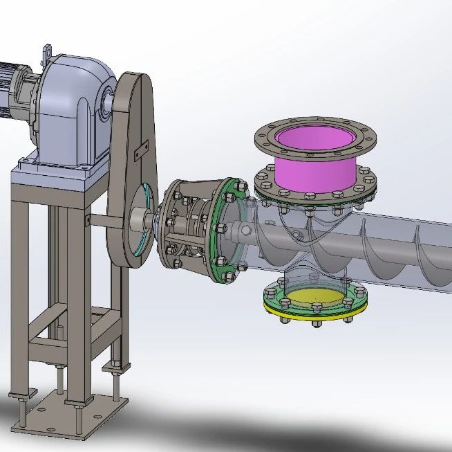 【工程机械】30RPM FEEDER SCREW螺杆进料器3D数模图纸 STEP格式