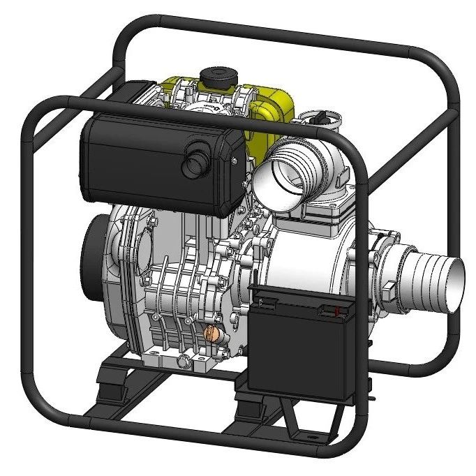 【泵缸阀杆】Diesel Water Pump 4英寸柴油水泵造型3D图纸 x_t格式