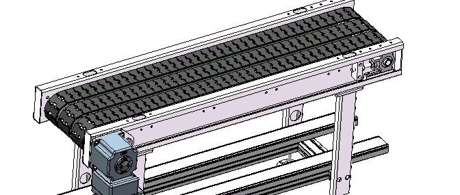 【工程机械】1.5m板链线硅棒输送线3D数模图纸 Solidworks22设计