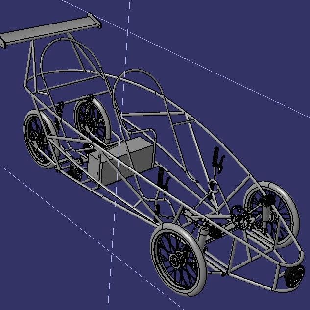 【卡丁赛车】Formula 1 cycle电动钢管车结构3D图纸 STEP格式