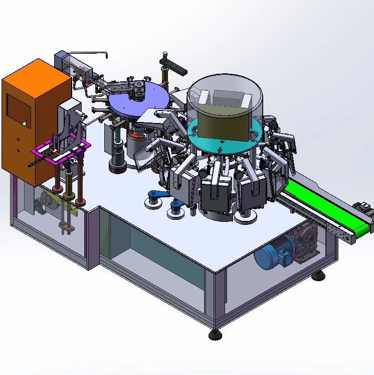 【非标数模】双转盘真空包装机3D数模图纸 Solidworks设计 附STEP