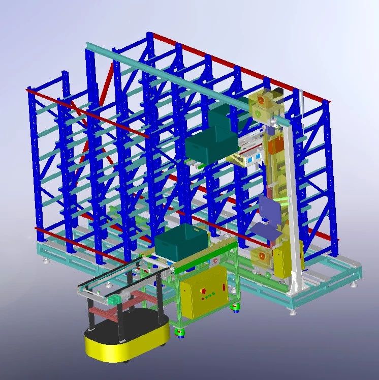 【工程机械】自动化立库仓库3D模型 Solidworks格式 附STEP