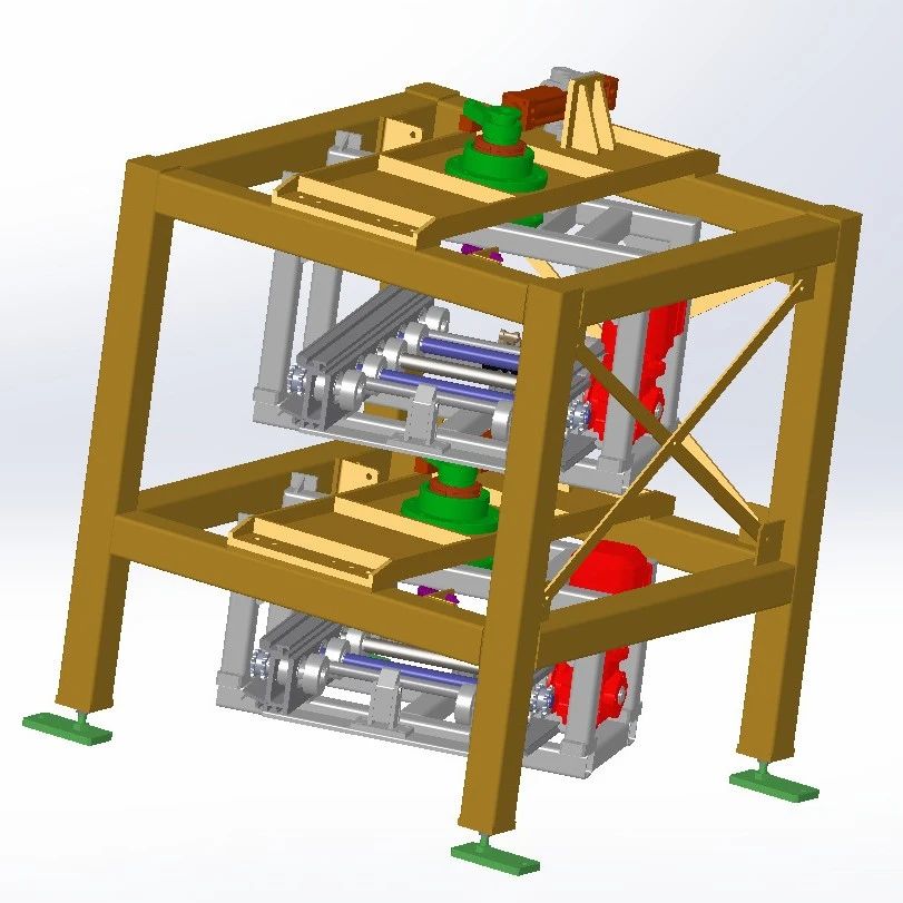 【工程机械】90°转弯辊子3D数模图纸 Solidworks设计