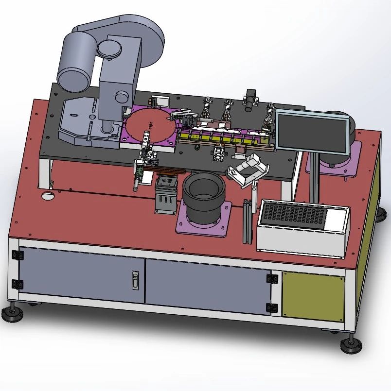 【非标数模】电子锁自动组装机3D数模图纸 Solidworks14设计