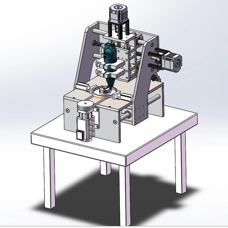 【工程机械】法兰内孔铣床3D数模图纸 Solidworks18设计