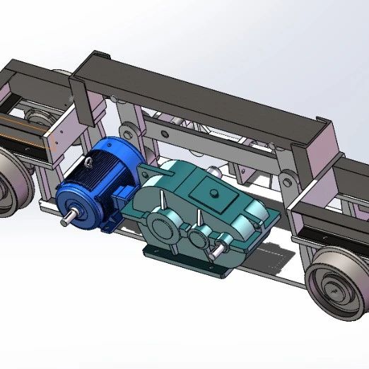 【工程机械】电缸式横移小车3D数模图纸 Solidworks16设计