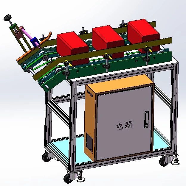 【非标数模】纸盒输送机3D数模图纸 Solidworks18设计