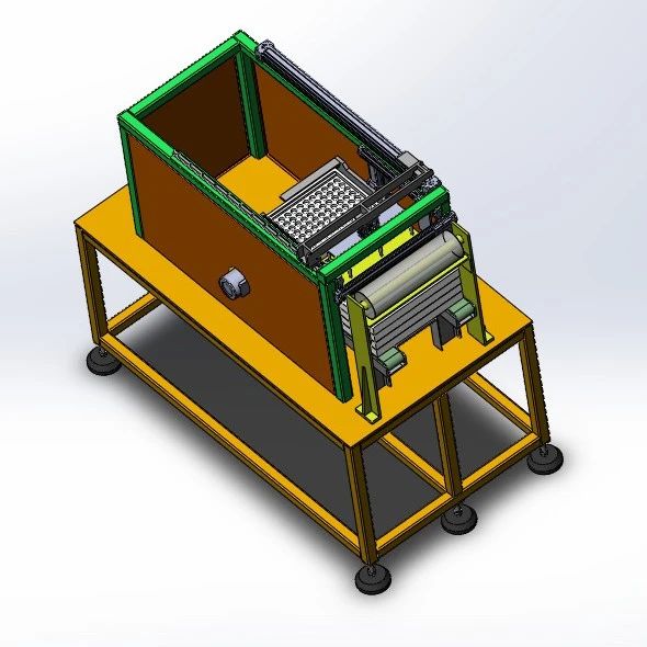 【非标数模】包装盒自动盖膜机3D数模图纸 Solidworks18设计