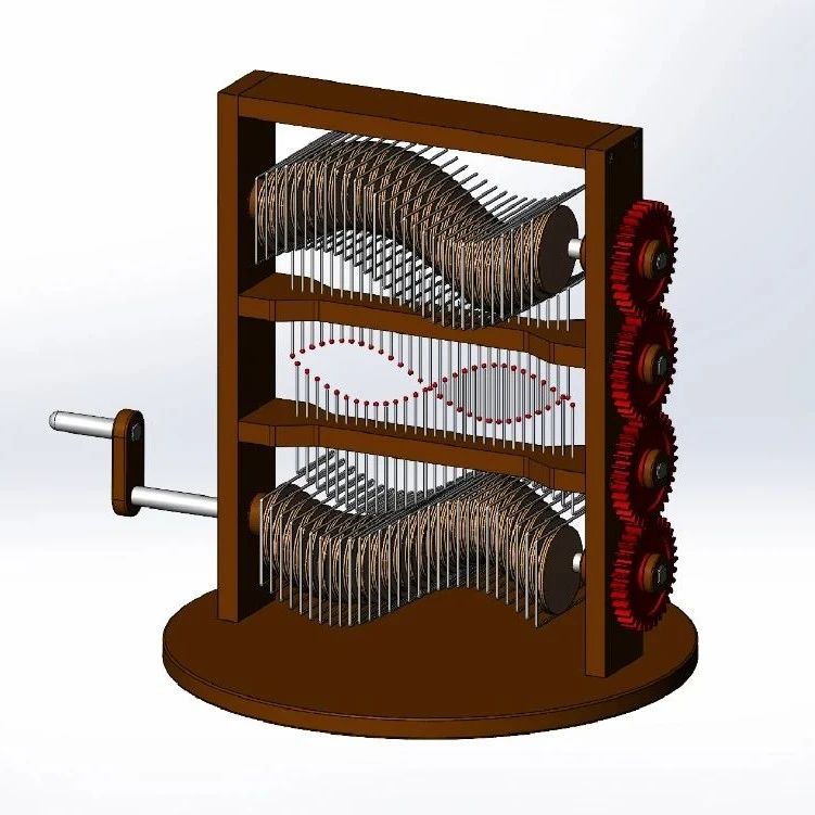 【精巧机构】Sine Machine机械正弦波机构3D数模图纸 Solidworks设计