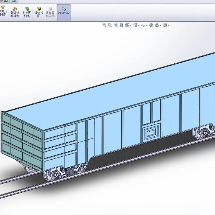 【工程机械】80吨级铝合金运煤敞车3D数模图纸 Solidworks12设计