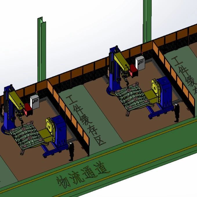 【工程机械】L型配旋转升降工作站3D数模图纸 Solidworks16设计