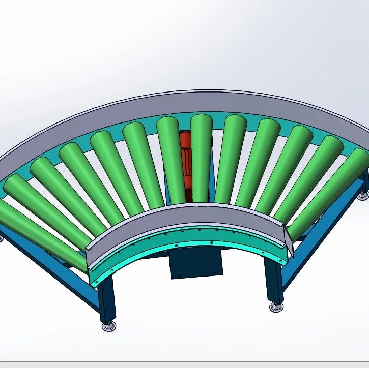 【工程机械】90°锥形弯道机3D数模图纸 Solidworks设计 附STEP