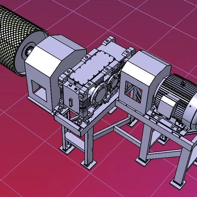 【工程机械】Belt conveyor drive带式输送机驱动3D数模图纸 STP格式