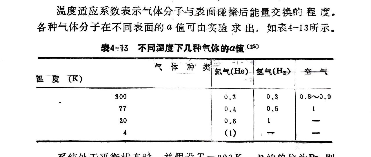 关于低温容器热流分析计算学习笔记——残余气体分子传热量计算