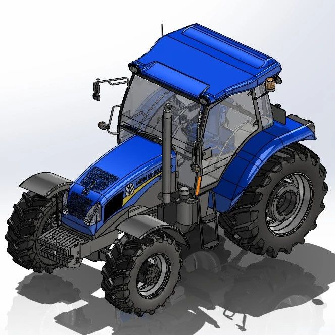 【农业机械】NEW HOLLAND TD100D农用拖拉机3D数模图纸 Solidworks设计