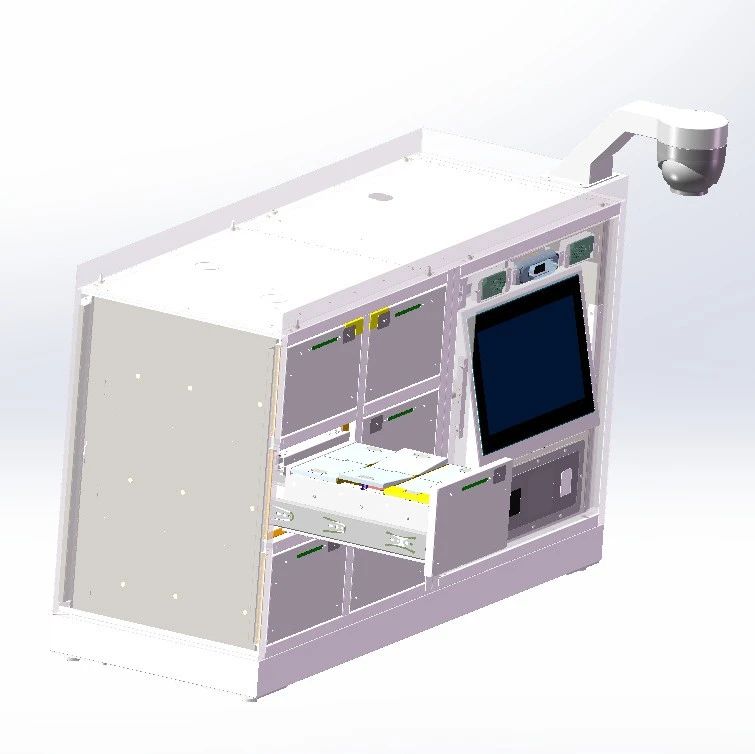 【工程机械】工控柜物品存放柜3D数模图纸 step格式