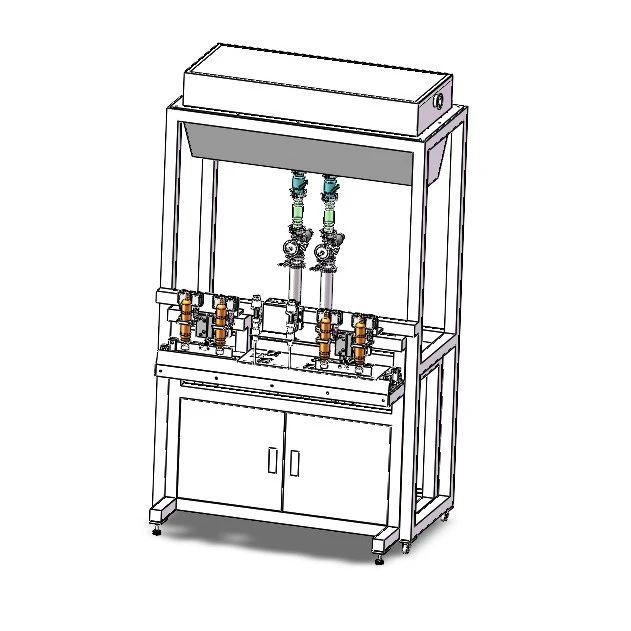 【非标数模】二工位半自动灌袋机3D数模图纸 Solidworks20设计