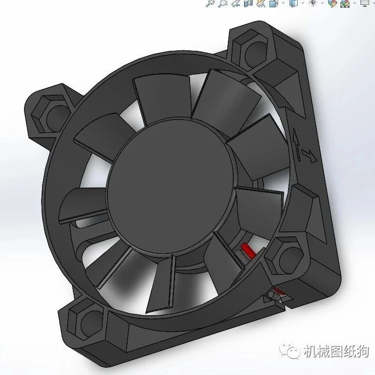 【工程机械】40x40x10小风扇模型3D图纸 Solidworks设计 igs