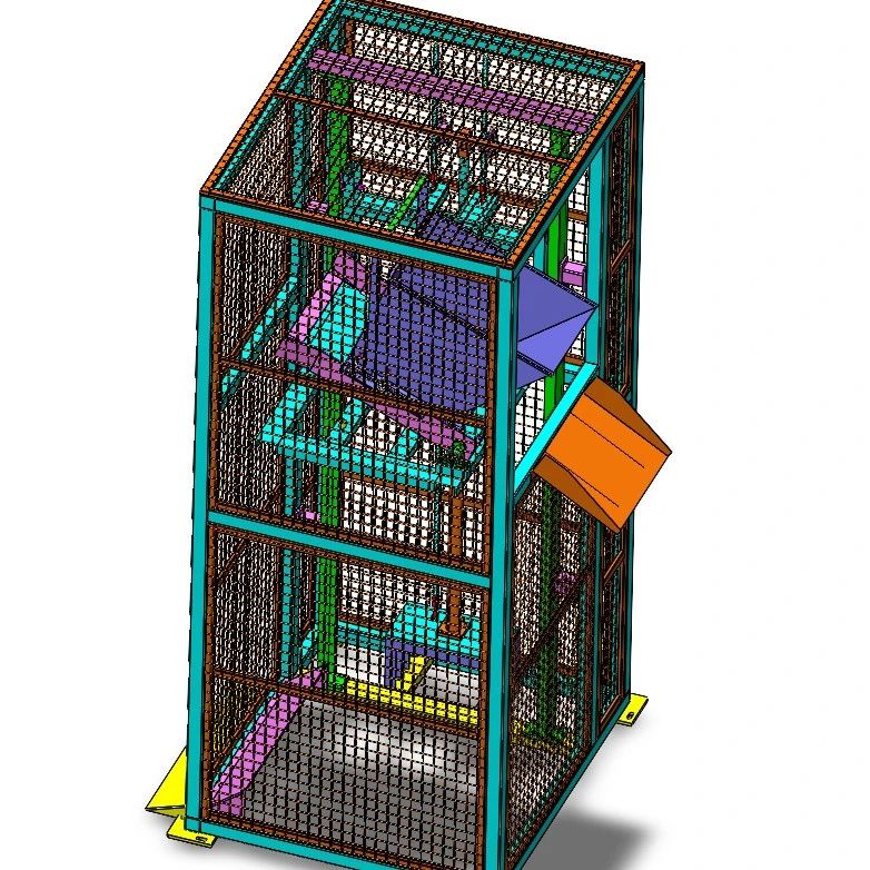 【工程机械】带翻斗废料升降机3D数模图纸 Solidworks18设计