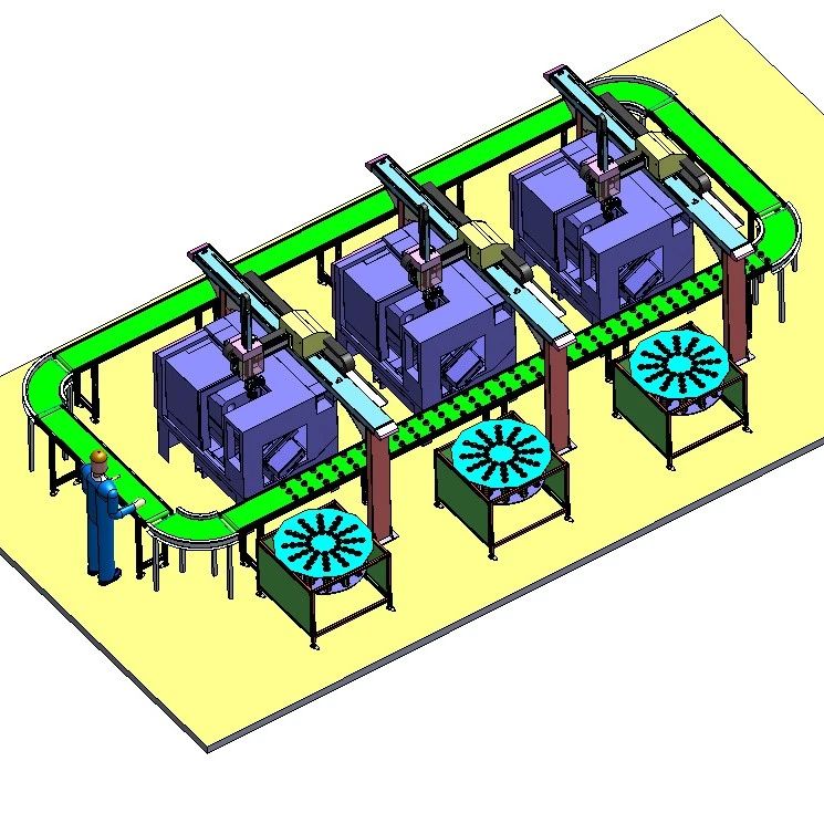 【非标数模】数控车循环上下料3D数模图纸 Solidworks18设计