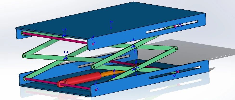 【工程机械】Hydraulic Scissor Lift液压剪式升降机简易结构3D图纸