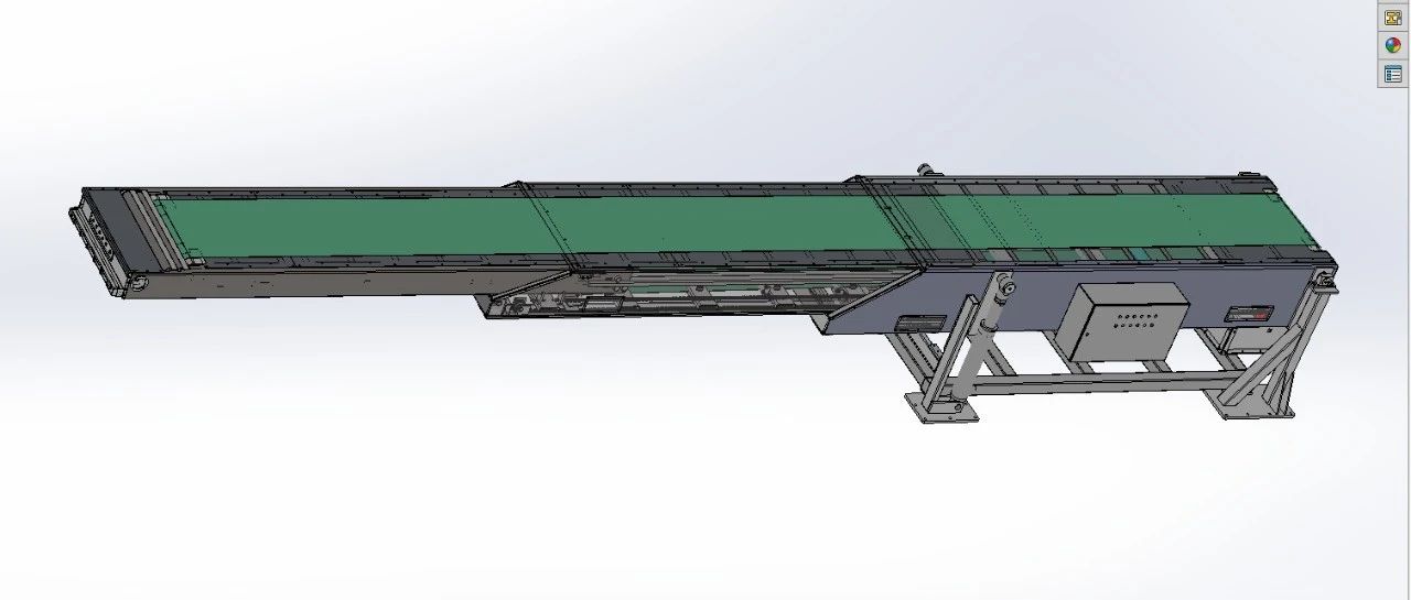 【工程机械】三节伸缩皮带机3D数模图纸 Solidworks18设计 附STEP