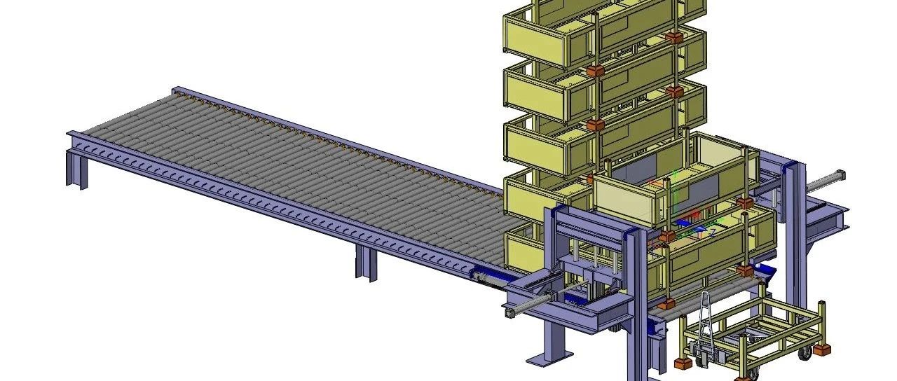 【工程机械】仓库箱子输送系统3D数模图纸 STP格式
