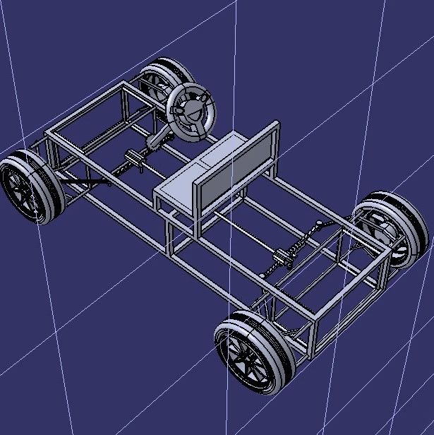 【工程机械】4 wheel steering四轮转向简易结构3D图纸 STEP格式