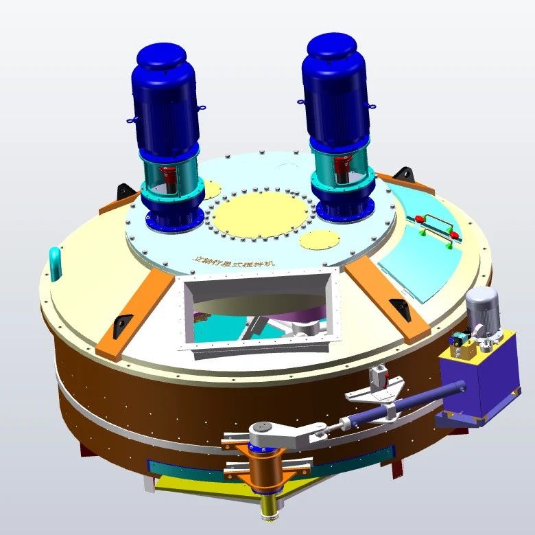 【工程机械】立轴行星搅拌机3D数模图纸 Solidworks14设计