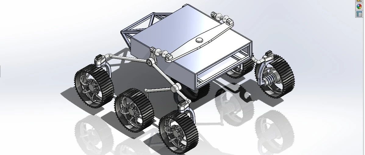 【其他车型】Rover摇臂转向架月球车3D数模图纸 Solidworks设计