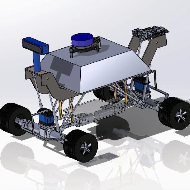 【工程机械】摄像头和激光雷达伺服电机编程小车3D图纸 Solidworks设计