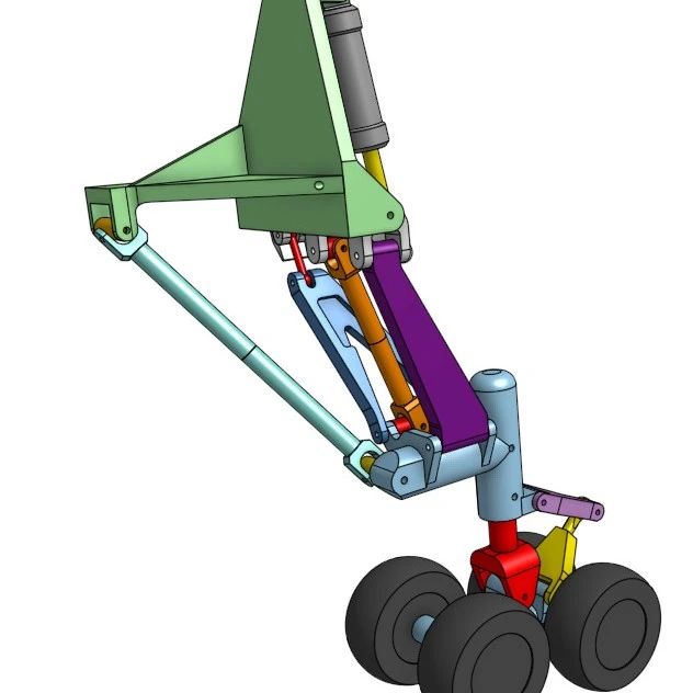 【工程机械】B-1轰炸机起落架简易结构3D图纸 STEP x_t格式