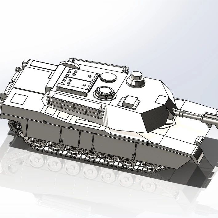 【武器模型】M1 Abrams艾布拉姆斯主战坦克简易模型3D图纸 Solidworks设计