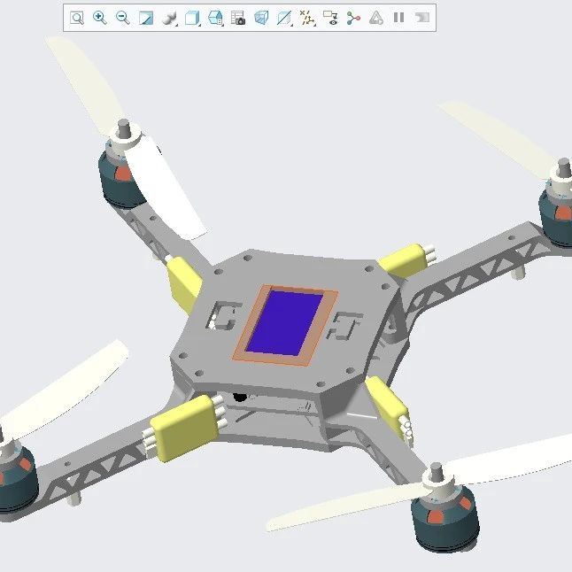 【飞行模型】Quadcopter四旋翼机无人机3D数模图纸 CREO设计