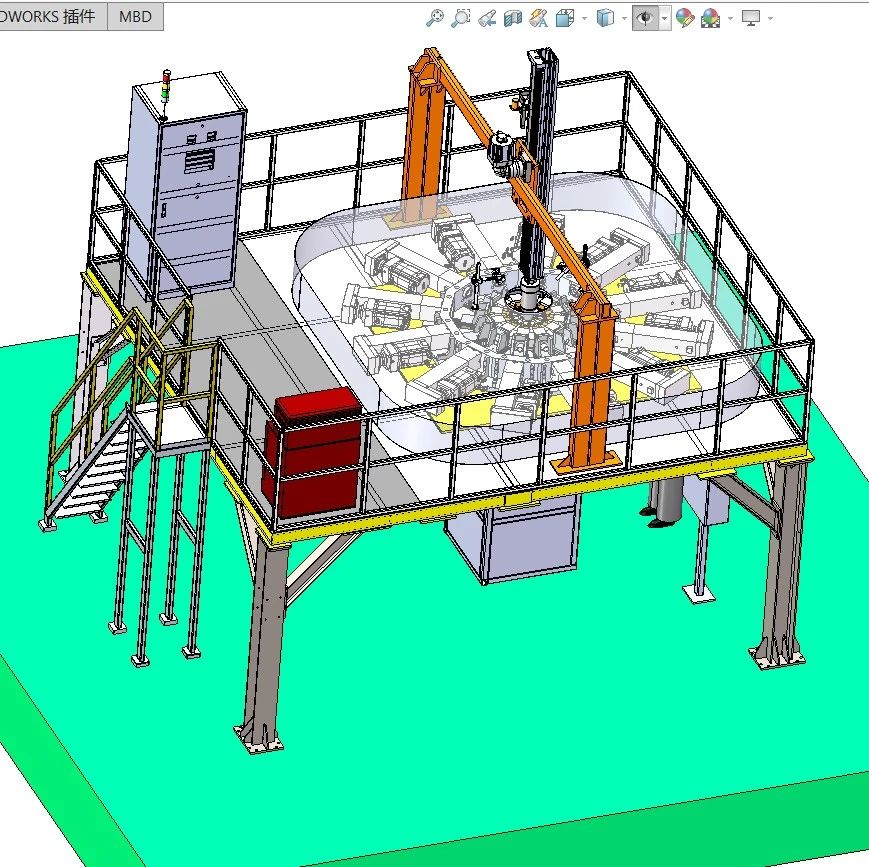 【非标数模】空气弹簧扣压机3D数模图纸 Solidworks19设计