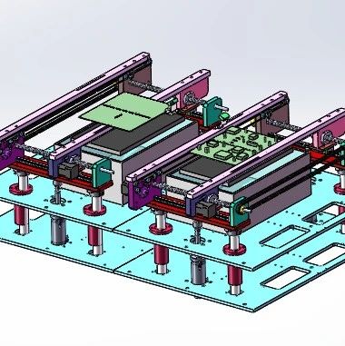 【非标数模】灯珠基板传送设备3D数模图纸 Solidworks17设计