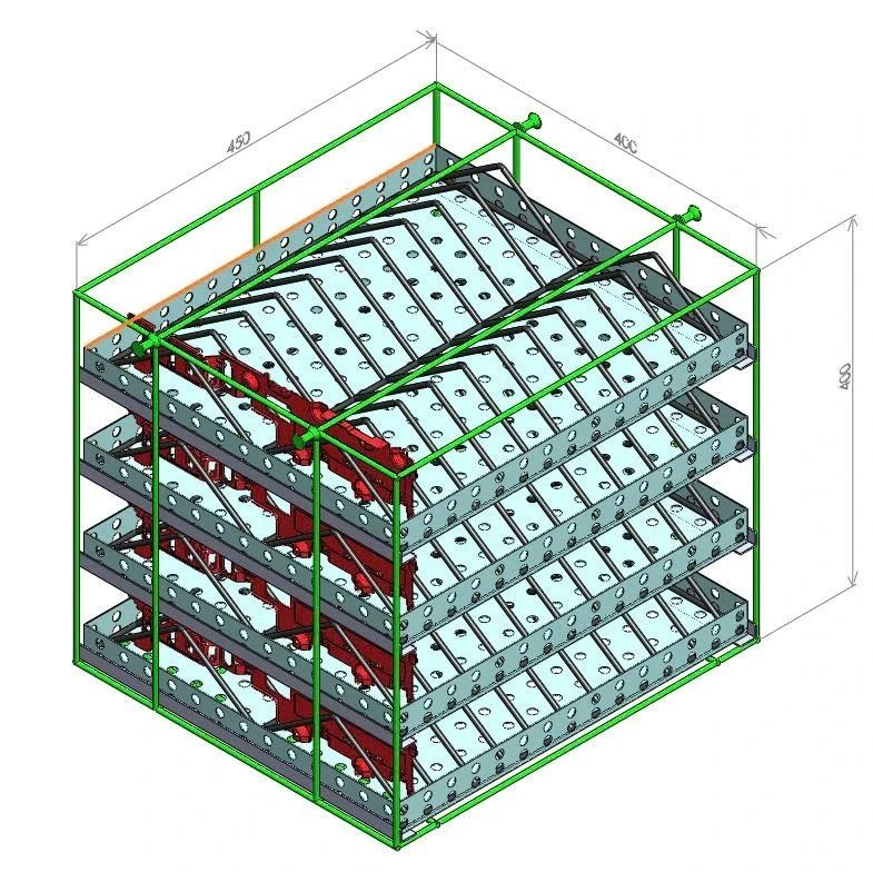 【工程机械】工业不锈钢清洗笼3D数模图纸 Solidworks设计