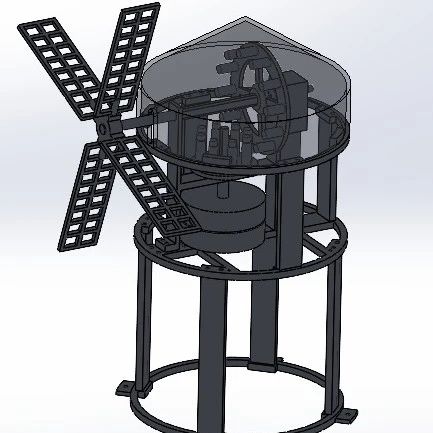 【工程机械】研磨谷物风车模型3D图纸 Solidworks设计