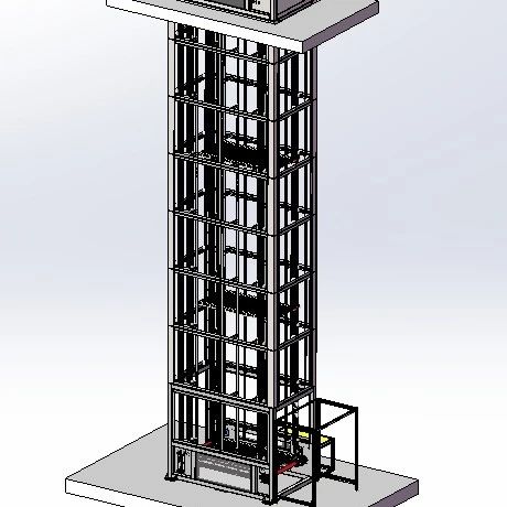 【工程机械】连续式提升机（8托盘）3D图纸 Solidworks设计