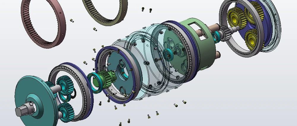 【差减变速器】二级行星齿轮减速器3D数模图纸 Solidworks12设计 附cad工程图