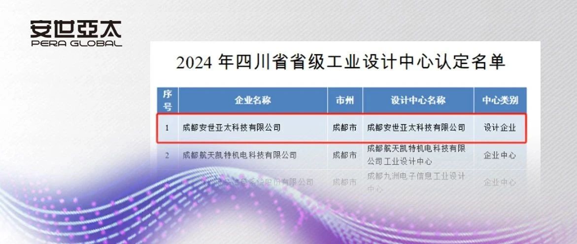 工业设计先锋力量：成都安世亚太荣获省级工业设计中心认定