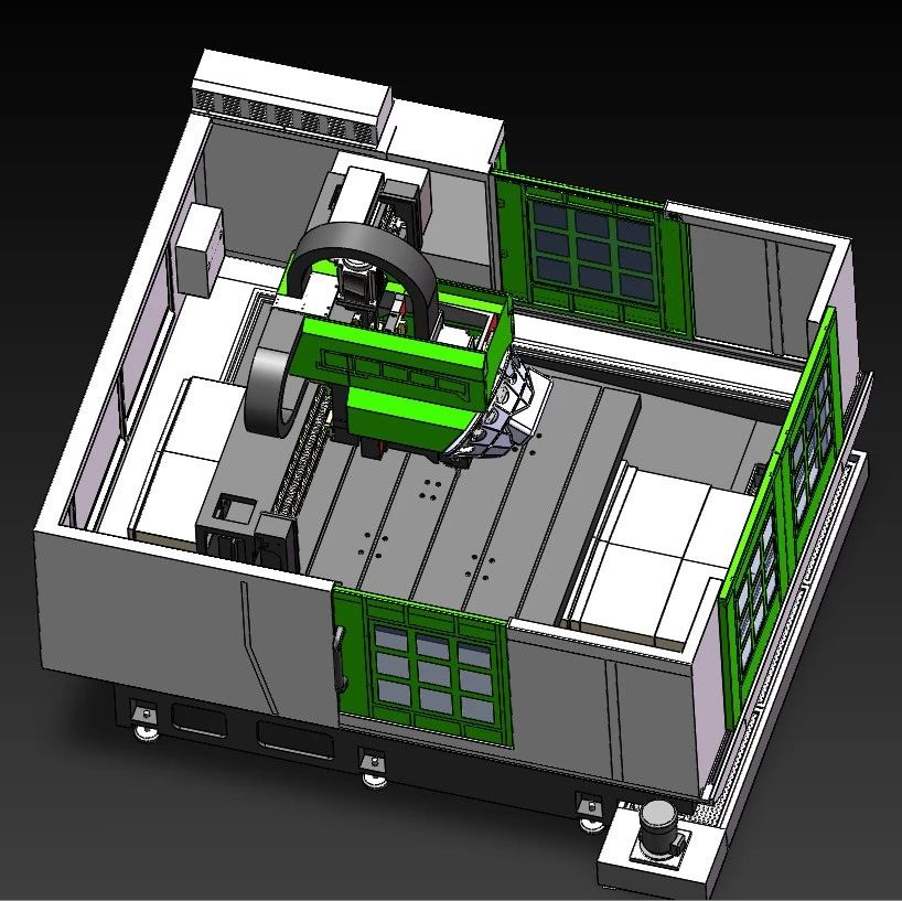 【工程机械】1513特大型钻攻中心3D数模图纸 Solidworks18设计 附STEP