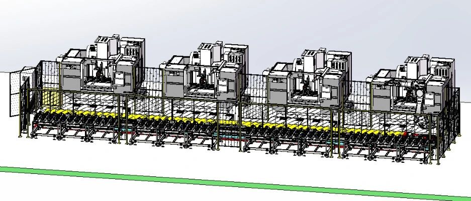 【工程机械】定位推车上料地轨机器手搬运机床上下料3D数模图纸 Solidworks20设计