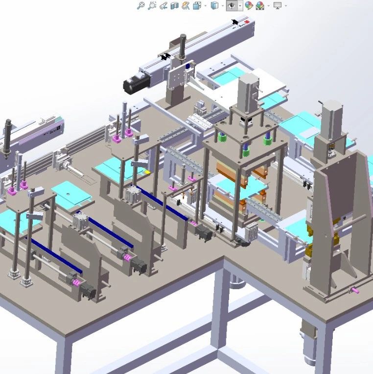 【非标数模】锂离子电池电芯移载烫边封装机3D数模图纸 step格式