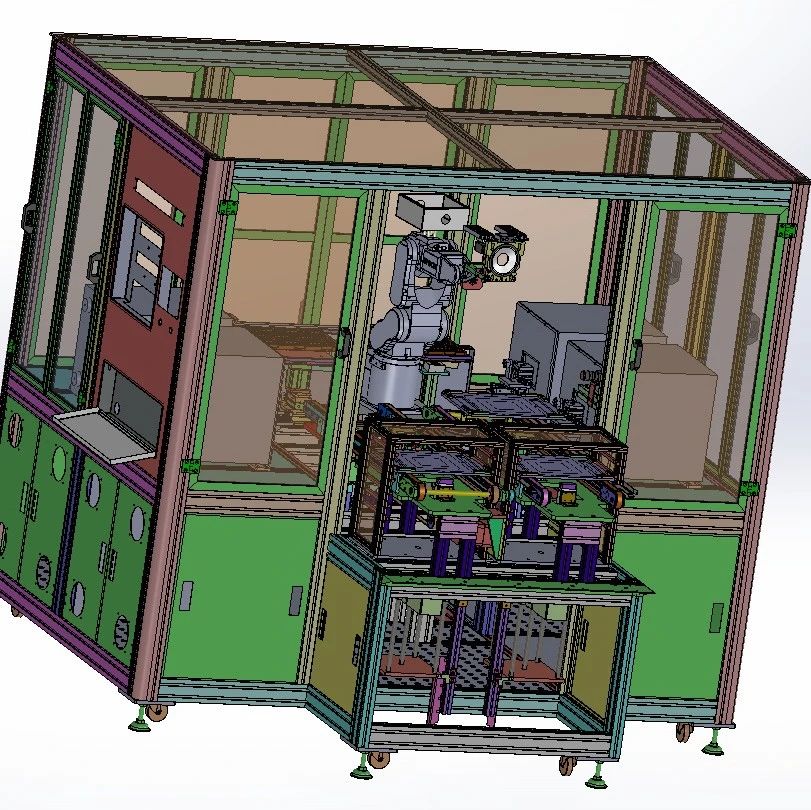 【非标数模】手机喇叭检测线3D数模图纸 Solidworks22设计