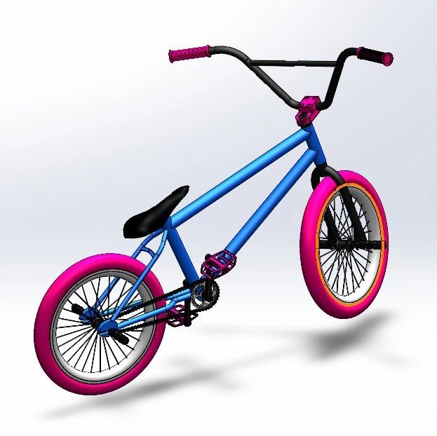 【其他车型】Bicicleta BMX小型自行车模型3D图纸 Solidworks设计