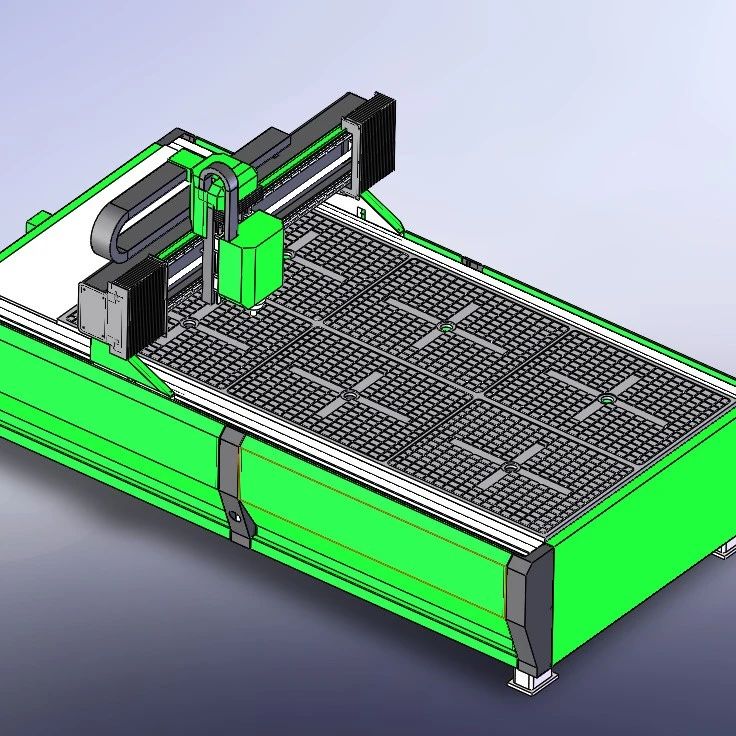 【工程机械】1325真空吸附雕刻机3D图纸 Solidworks18设计