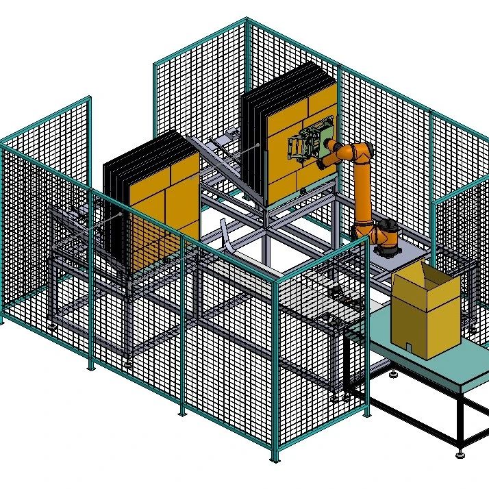 【非标数模】全自动机械手开箱3D数模图纸 Solidworks20设计