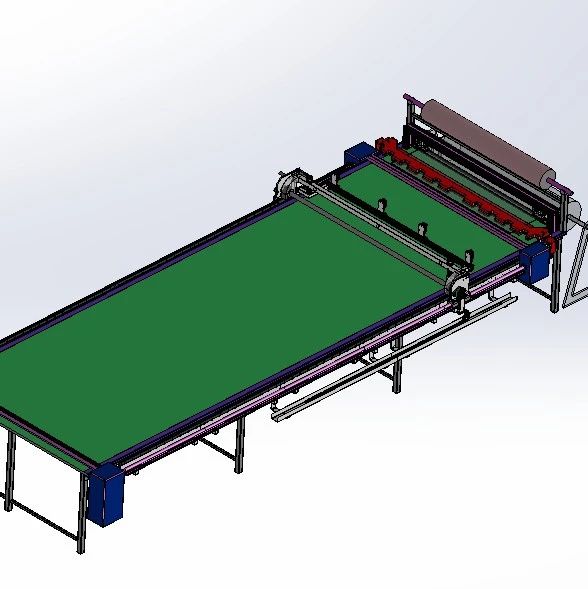 【工程机械】布料裁断机3D数模图纸 Solidworks20设计